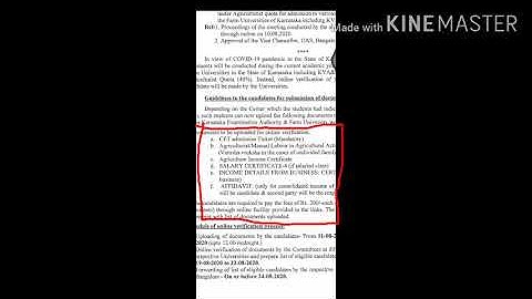 KEA - Documents for Agriculture Quota Students 2020