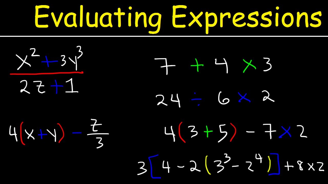 algebra 1 assignment evaluate each expression