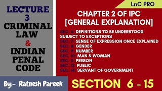 Sections 6-15 Of Ipc Chapter 2 Of Ipc - General Explanations