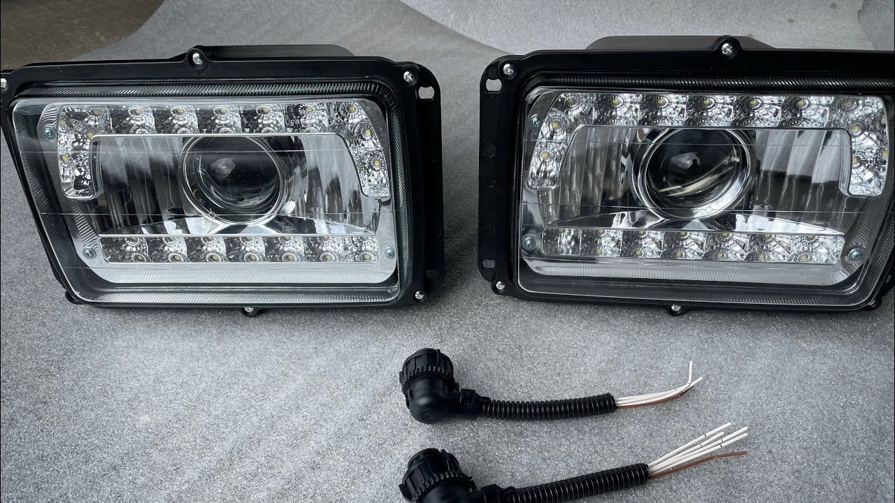 Как светит квадрантная фара с линзой и диодами - YouTube