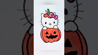 Hello Kitty Halloween Pumpkin Drawing
