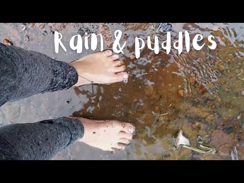 Work and fun: Let's collect rain water barefoot and jump into puddles | Warming up with hot cocoa