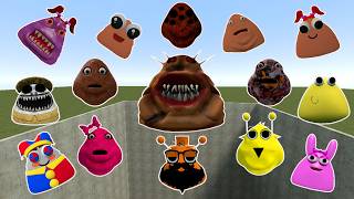 🕳️ALL NORMAL 3D POU BOUS REVENGE Monsters VS ZOONOMALY POU in BIG HOLE in Garrys Mod!!!