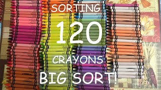 Sorting 8-120 Crayola Crayons | HUGE Sort | Crayon Colors are in a Higher Count Box | Colorful Arts