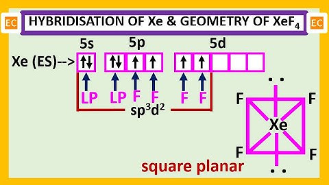 SEV NO – 1 Hybridisation of Xe and geometry of XeF4 molecule.