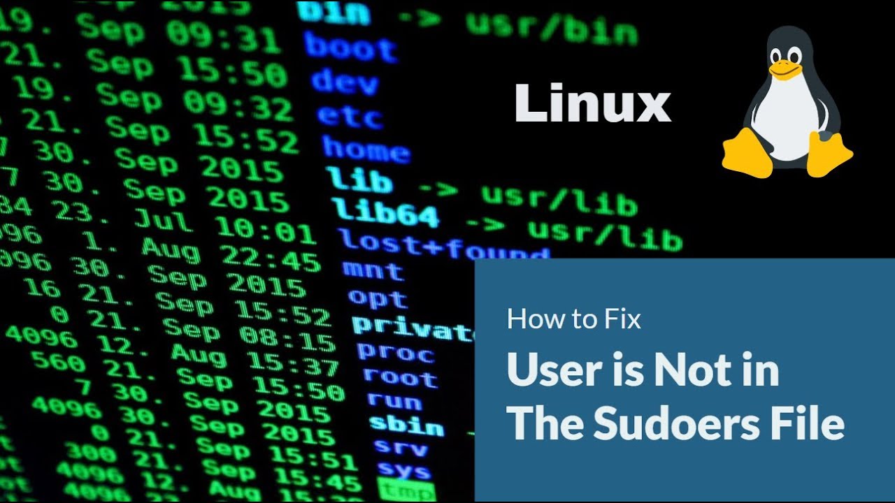 How to Fix User is Not in The Sudoers File Error - Ubuntu or Linux Mint - YouTube How To Fix User Is Not In The Sudoers File Error - Ubuntu Or Linux Mint - Youtube
