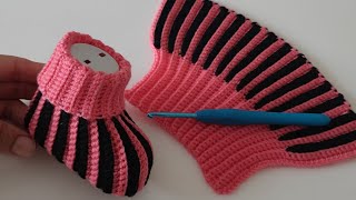 Super Easy & free crochet 3D mesh baby shoes pattern for beginners - How to crochet a baby shoes