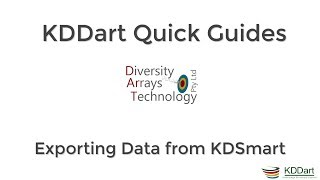 Kddart Quick Guides - Exporting Data From Kdsmart