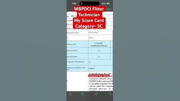 WBPDCL FITTER TECHNICIAN SCORE CARD 2025 #result #scorecard #wbpdcl