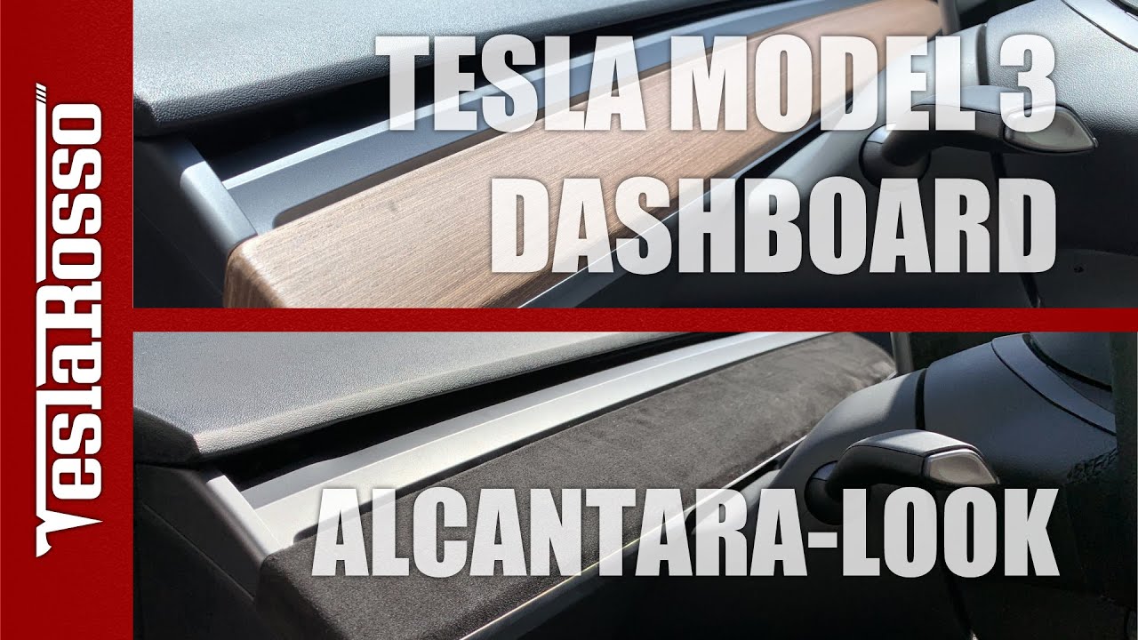 Tesla Model 3 Dashboard Armaturenbrett im Alcantara-Look - Folierung step  by step wood delete 