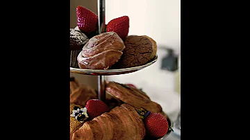 EXOTIC HIGH TEA TABLE ☕. WITH CROISSANT 🥐 BREAD MUFFINS..