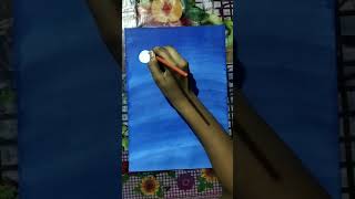 Easy & simple Moonlight Night painting for beginners with Poster Colour