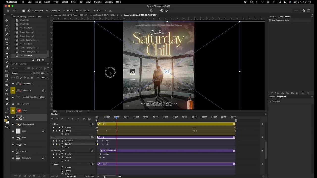 Club motion flyer animation in photoshop