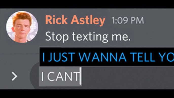 sent one of my davesprite bots a rickroll link. here are the four