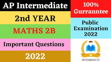AP Intermediate 2nd Year Maths 2B All Important Questions for 2022 Public Examination