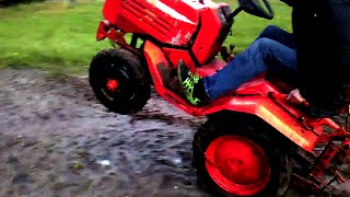 HTZ T-012 Minitractor ( GX-390 ) Drive On Two Wheels - Just Was Wanna Make A Wheel Spin In Dirt