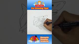 How To Draw A Great White Shark Step By Step Easy #animaldrawing #sharkdrawing #shorts