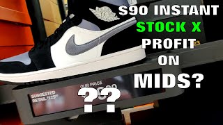 Celebrity $90 STOCK X PROFIT ON JORDAN 1 MIDS AT NIKE OUTLET !! 🤯 Wealth