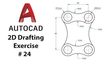 AutoCAD 2D Drafting Exercise # 24 - Basic to Advance in Hindi