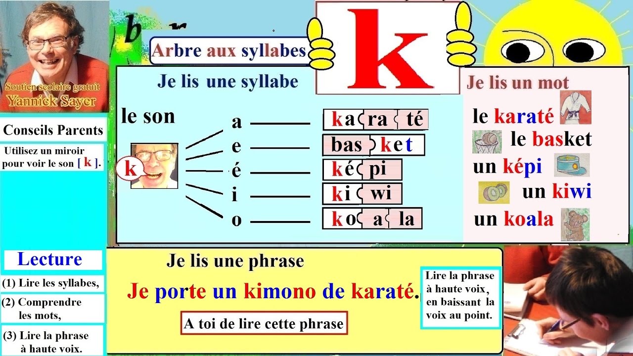 Apprentissage De La Lecture Maternelle Cp En Francais Alphabet K K 23 Youtube