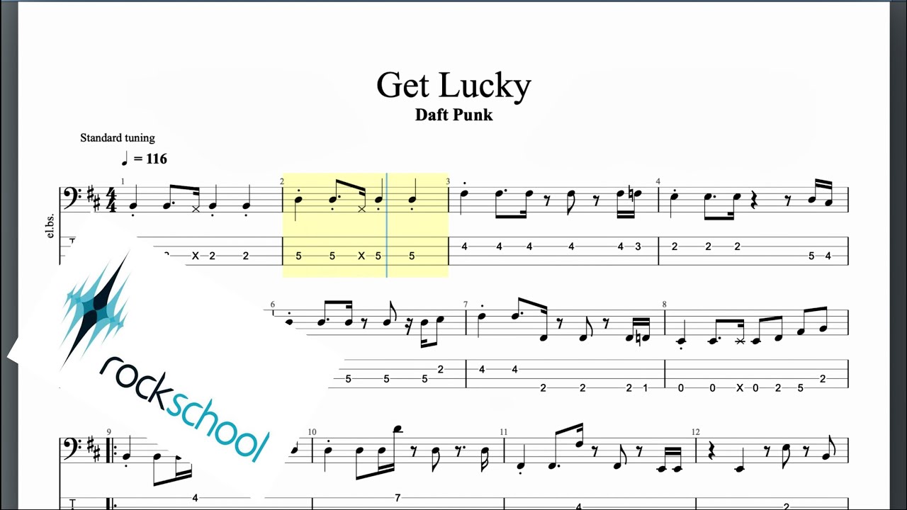 Get Lucky Rockschool Grade 5 Bass Get Lucky Rockschool Grade 5 Bass