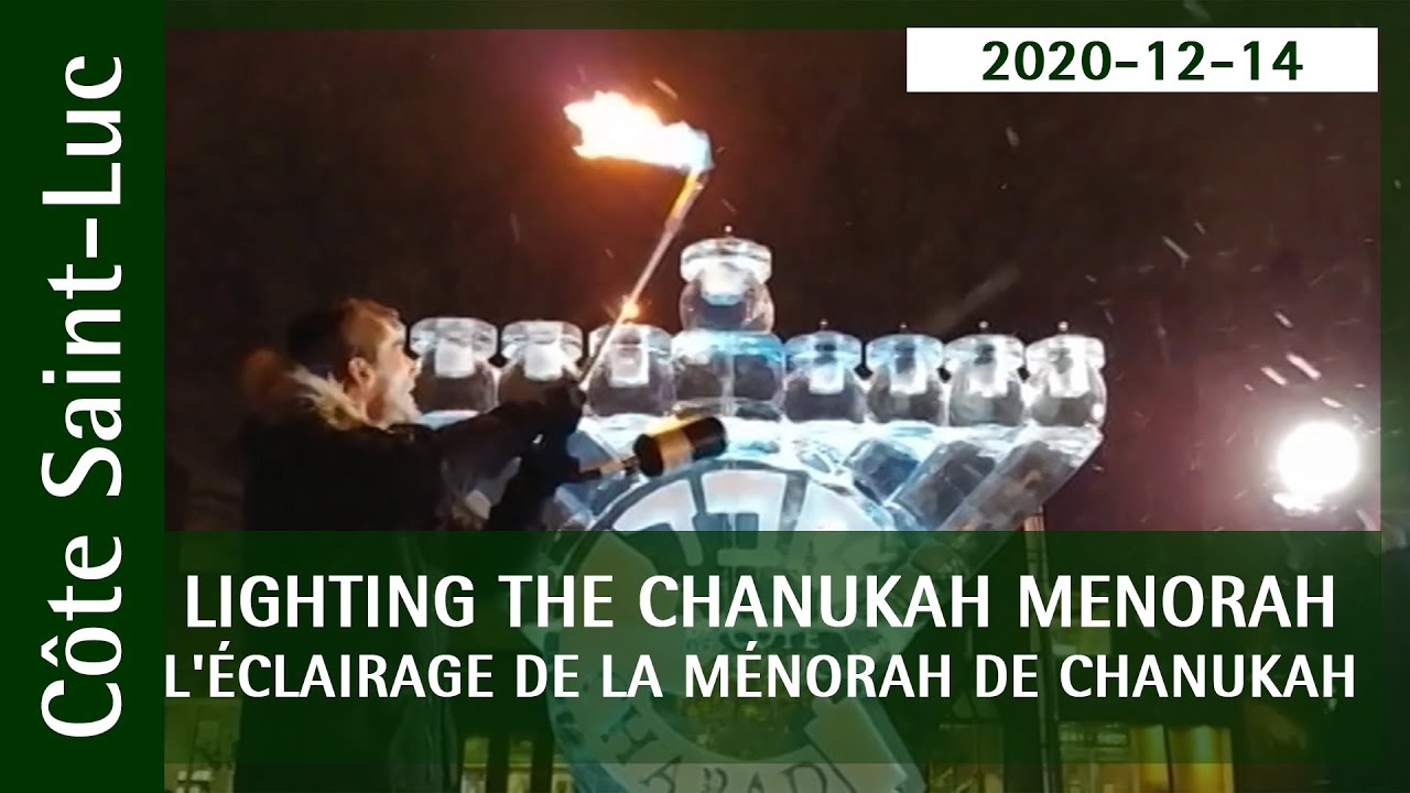 Eclairage de la ménorah de Chanukah devant l'hôtel de ville • Lighting Chanukah menorah at City Hall