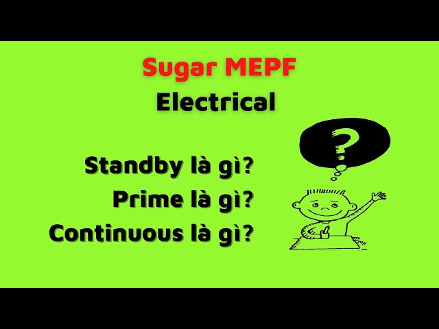 Phân Loại Máy Phát Điện | Standby là gì? | Prime là gì? | Continuous là gì? | Sugar MEPF