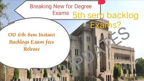 Ou Instant backlog exam-2022||ou exams BA,B.Com, B.sc and Bsw..