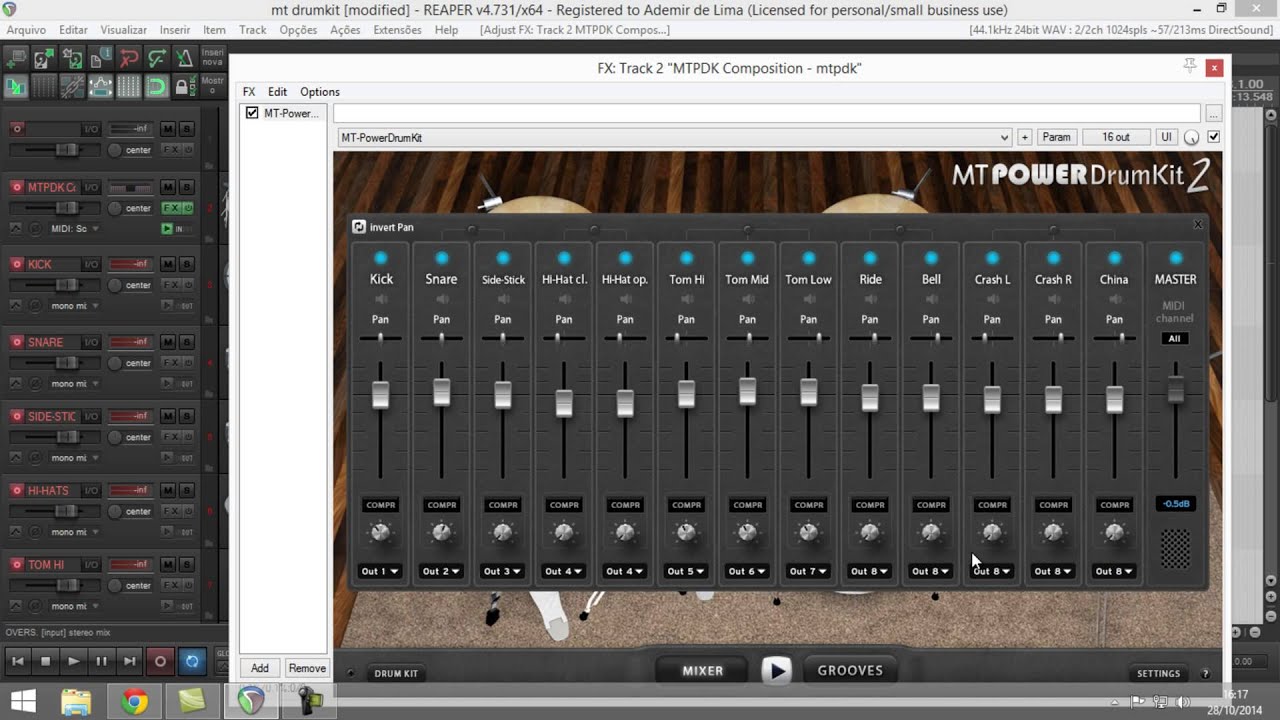 use mt power drumkit 2 in reaper