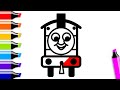 How to draw Thomas from “Thomas &amp; Friends” for kids?｜Teach kids to draw  and color  Thomas