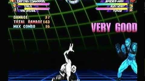 MvC2: Spiderman 100% Combo (1 meter)