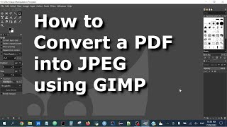 HOW TO: convert a PDF into JPEG file using GIMP