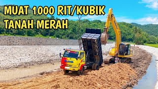 Rekor !! sekejap 1000 rit timbunan tanah merah di angkut dumtruck dan excavator Komatsu pc200