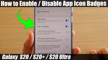 Galaxy S20/S20+: How to Enable / Disable App Icon Badges