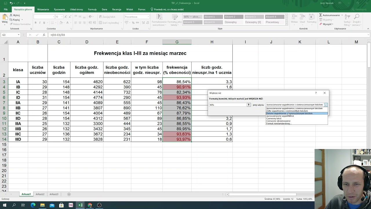 Arkusz kalkulacyjny podstawowe operacje formuły format komórek