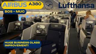 EXCELLENT BRAND NEW Lufthansa A380 Business Class Boston to Munich