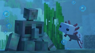 Sunken Copper Golem and Axolotl [Minecraft Animation]