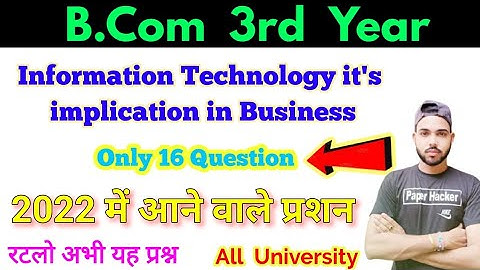 B Com 3rd year Information Technology it