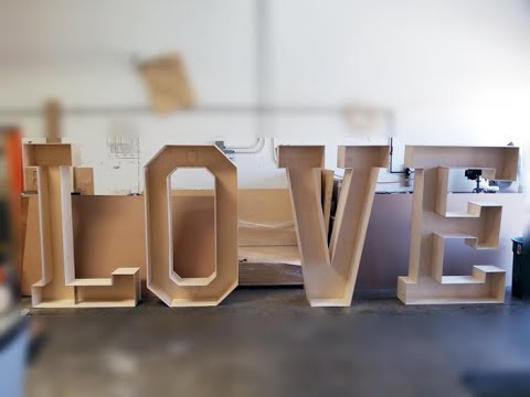 Giant 3D Letter Assembly LOVE by RMS Laser