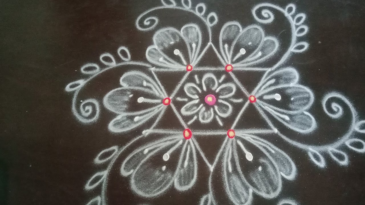 Easy and Simple rangoli /Daily muggulu/Wednesday rangoli/Chukkala muggulu/Dharani rangoli/Easy Kolam