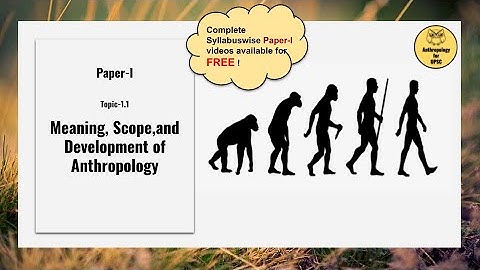 Paper-I, Topic-1.1- Meaning, Scope, and Development of Anthropology