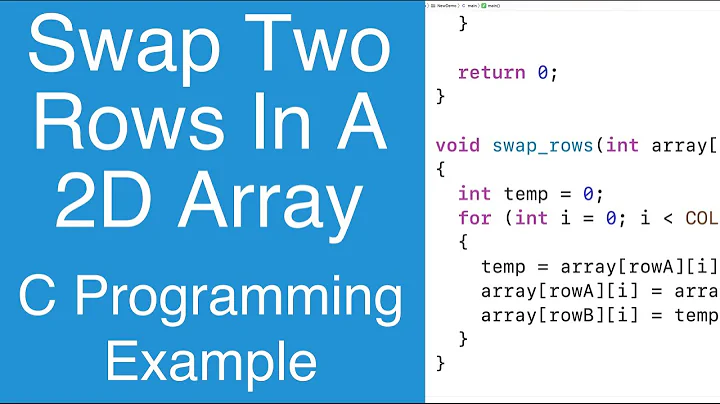 Swap Two Rows In A 2D Array | C Programming Example