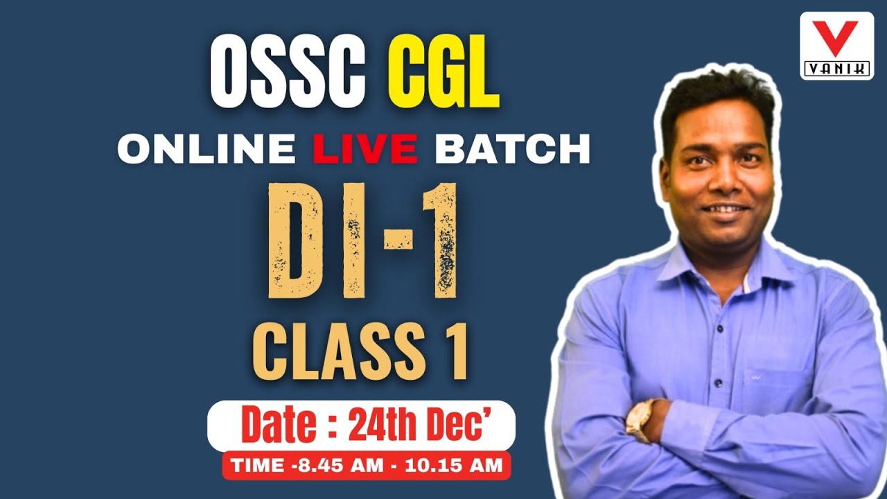 OSSC CGL Prelims | DATA INTERPRETATION (DI) Class-01 | Important MCQs & Basic Concepts | By Alok Sir