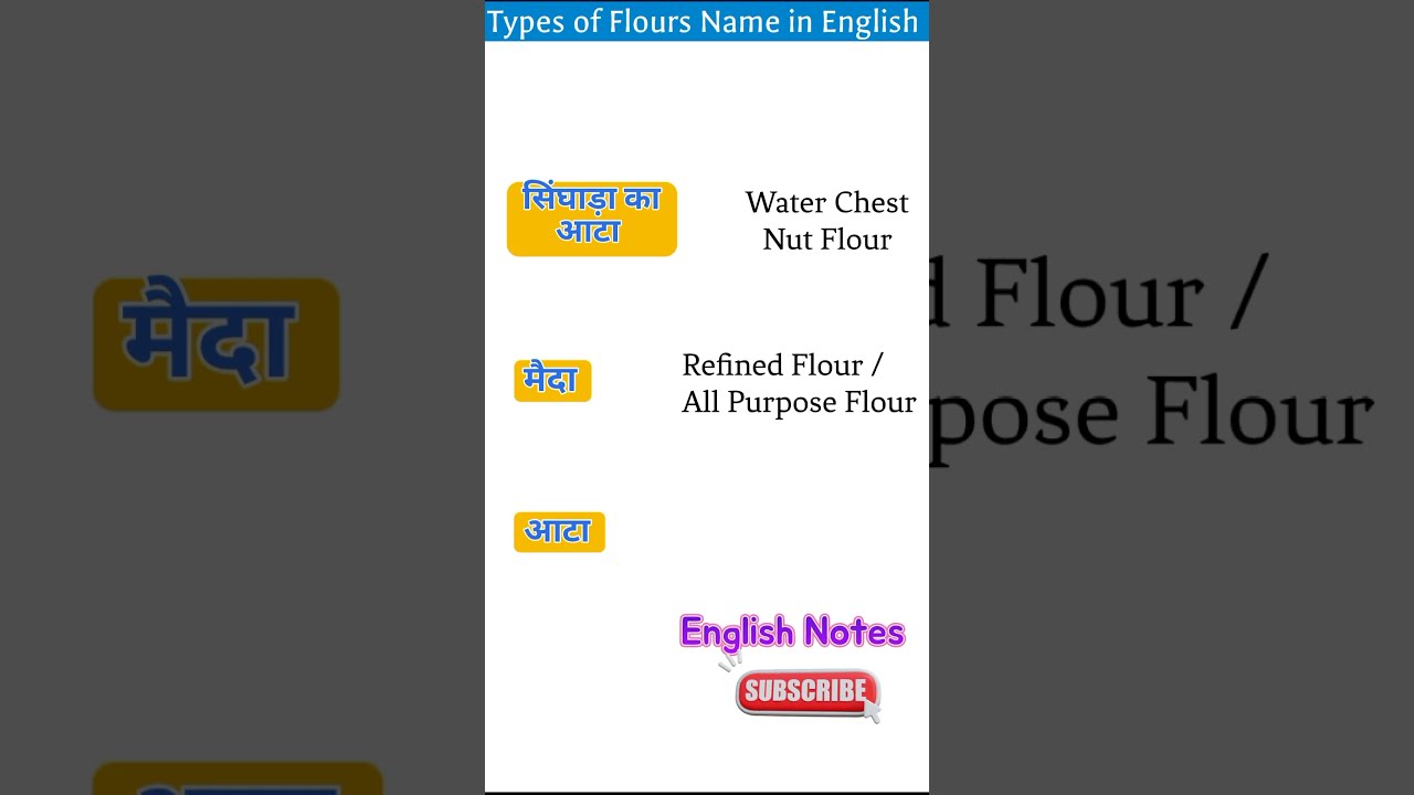 Common English Words Types Of Flour Name In English Hindi To English Common English Words Types Of Flour Name In English Hindi To English