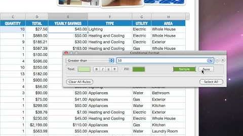 007 Apple iWork Numbers Highlight values by conditional formatting