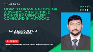How to Draw a Symbol Block on Multiple Points By Lisp #autocad #autocadlisp #education #Point2Block