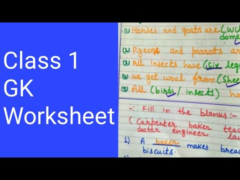 class 1 GK worksheet/GK worksheet for class 1/GK for class 1 - YouTube