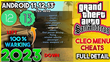 HOW TO INSTALL CLEO MENU CHEATS GTA SAN ANDREAS ANDROID 11,12,13 | GTA SAN ANDREAS CLEO MOD 2023