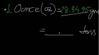Conversion-ounces to grams,tons