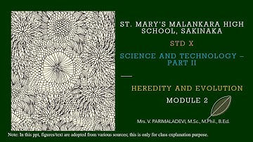 Standard: X, Subject:  Science 2, Topic: Heredity and Evolution - Module 2